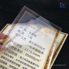 Etiquetas de granito de la etiqueta engomada del precio del mármol del PVC transparente pulido opaco